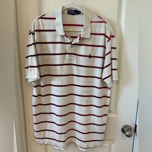 Ralph Lauren White and Red Striped Polo Shirt